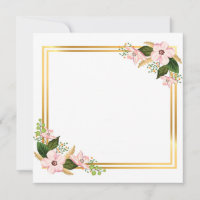 Golden Frame with Flowers on Diagonals