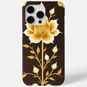 Golden Framed Rose Decorative Artwork iPhone 15 Pro Max Case