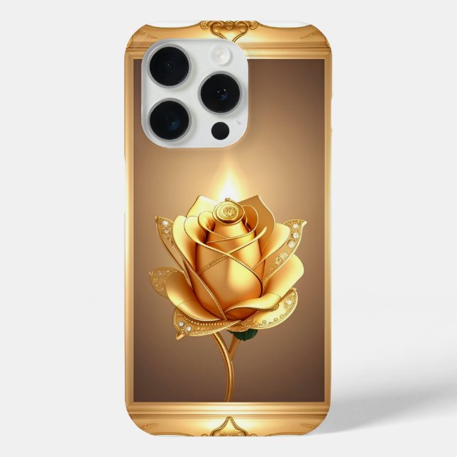 Golden Framed Rose Decorative Artwork Case-Mate iPhone Case (Back)