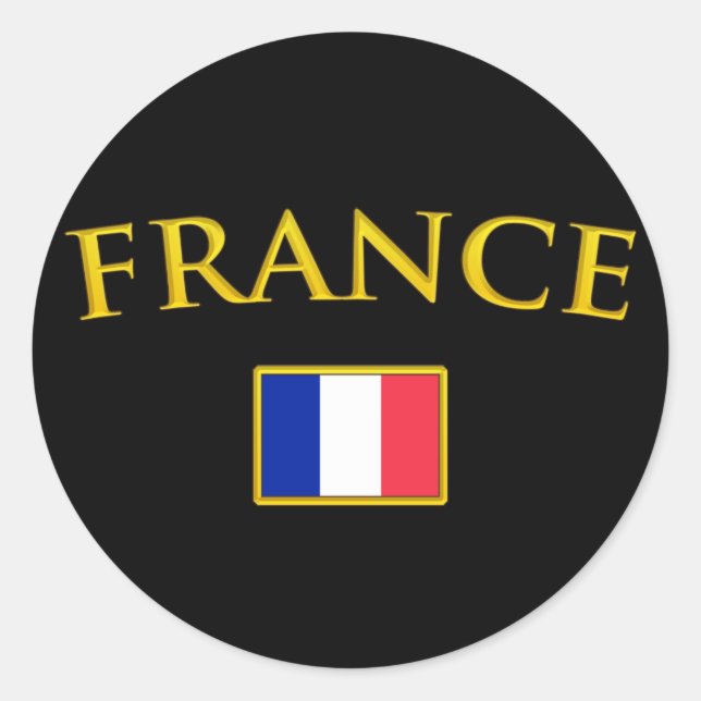 Golden France Classic Round Sticker (Front)