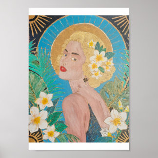 Golden Frangipani Belle – Australian Art Deco Poster