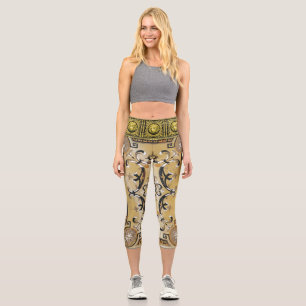Golden French Empire Medusa Capri Leggings