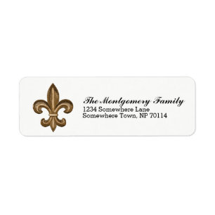 Golden French Fleur De Lis Crest & Family Name