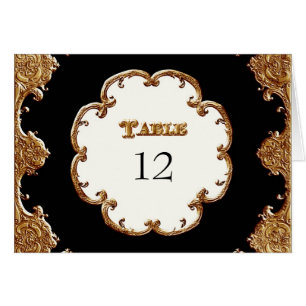 Golden French Swirl Table Numbers 50th Anniversary