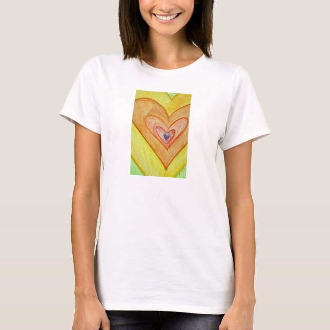 Golden Friendship Hearts Personalised Love T-Shirt (Front)