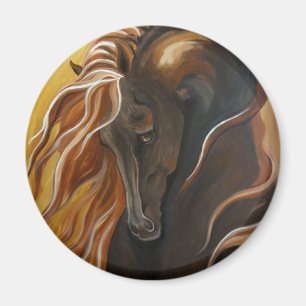 Golden Friesian Horse Magnet