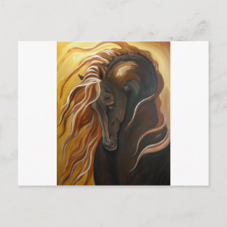 Golden Friesian Horse Postcard