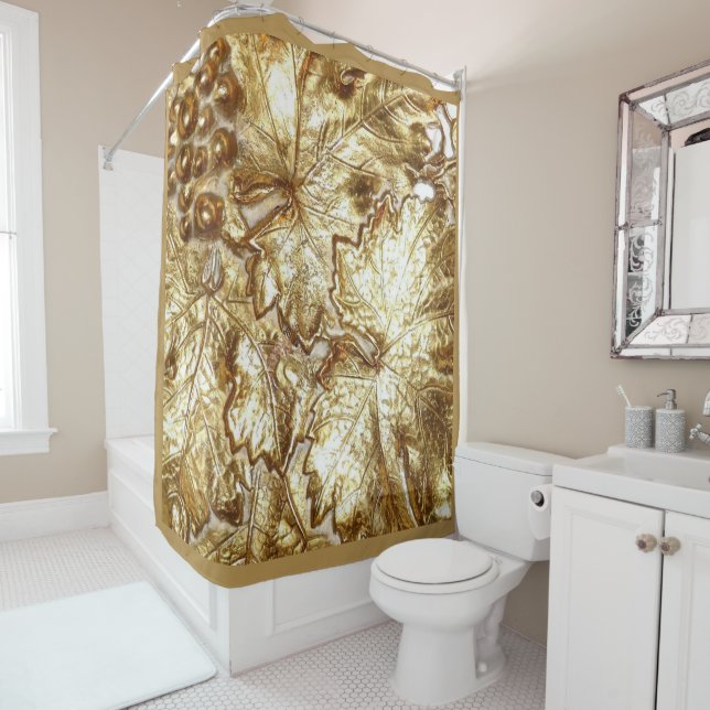 GOLDEN FRUIT ON VINE SHOWER CURTAIN (In Situ)