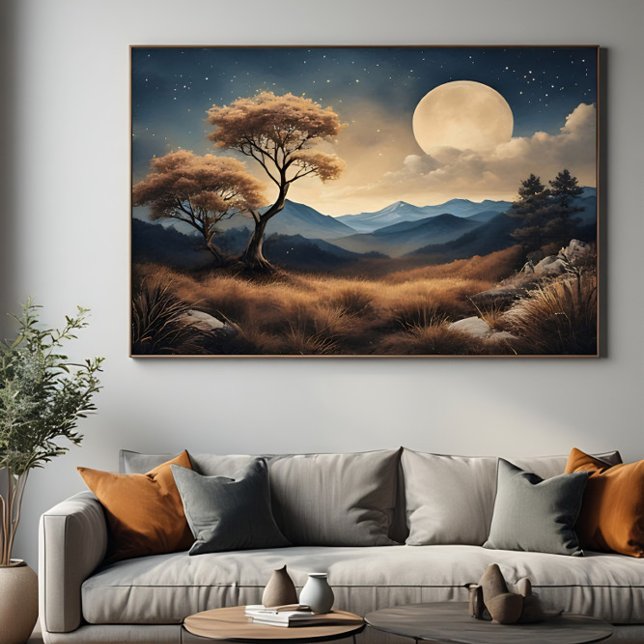 Golden Full Moon Night Canvas Print (Creator Uploaded)