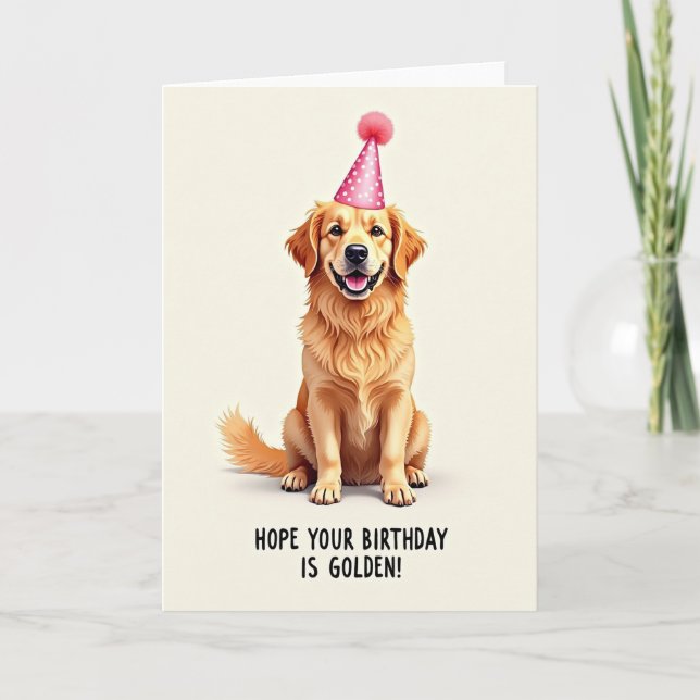 Golden Fur Birthday Card (Front)