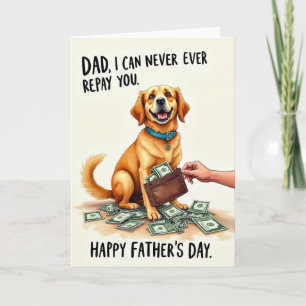 Golden Furry Fathers Day Card