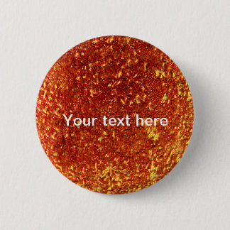 Golden fused glass 6 cm round badge