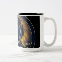 Golden Galaxy Astronaut Circular Vector Coffee Mug