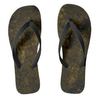 Golden Galaxy Flip Flops