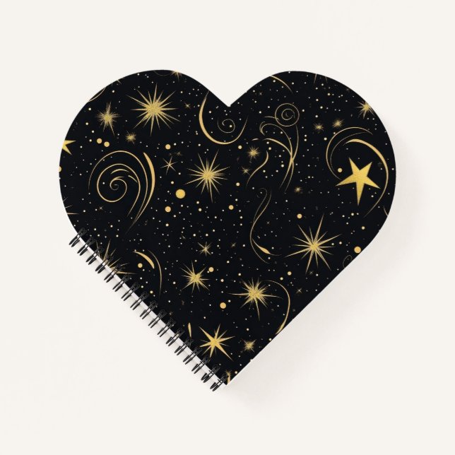 Golden Galaxy Heart Notebook (Front)