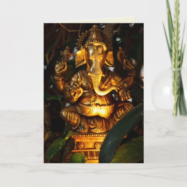 golden ganesha greeting card (Front)