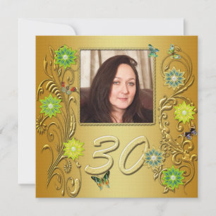 Golden Garden 30th Birthday party invitation
