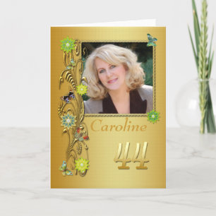 Golden Garden 44th Photo Birthday Card
