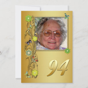 Golden Garden 94th Birthday party invitation