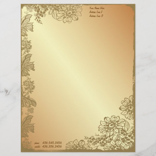 Golden Garden Customized Letterhead (Front)