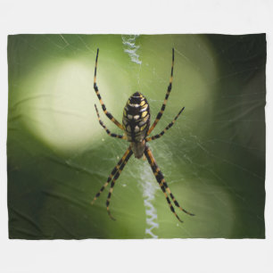 Golden garden spider photography Fleece Blanket