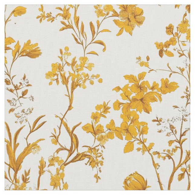 Golden Garden Toile Fabric (Close Up)