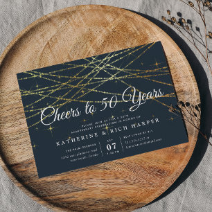 Golden Garland Any Year Anniversary Party Invitation