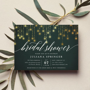 Golden Garland Bridal Shower Invitation
