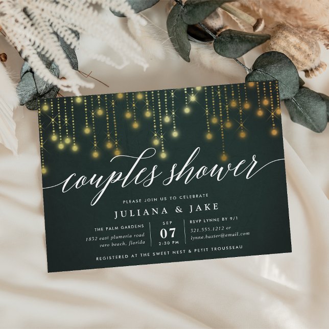 Golden Garland Couples Shower Invitation (Creator Uploaded)