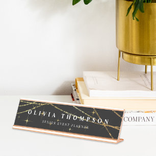Golden Garland Desk Name Plate