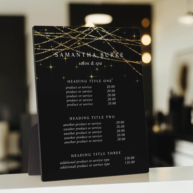 Golden Garland | Pricing & Services Display Plaque (Creator Uploaded)