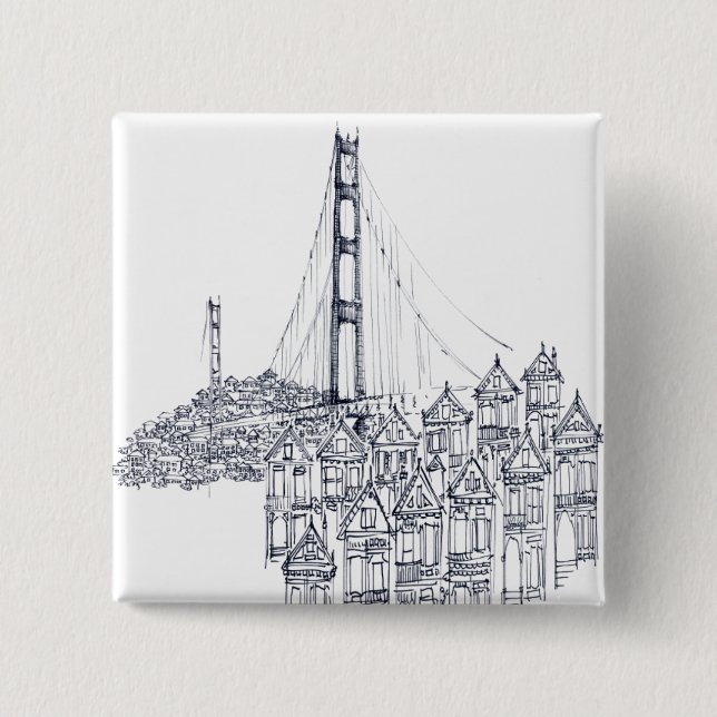 Golden Gate 15 Cm Square Badge (Front)