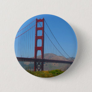 golden gate 6 cm round badge