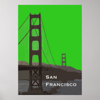 Golden Gate Abstract in Green Poster