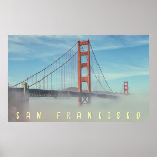 Golden Gate and Fog Poster