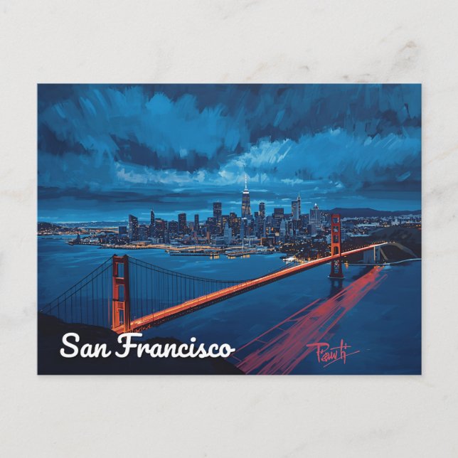 Golden Gate at Twilight – San Francisco Postcard (Front)