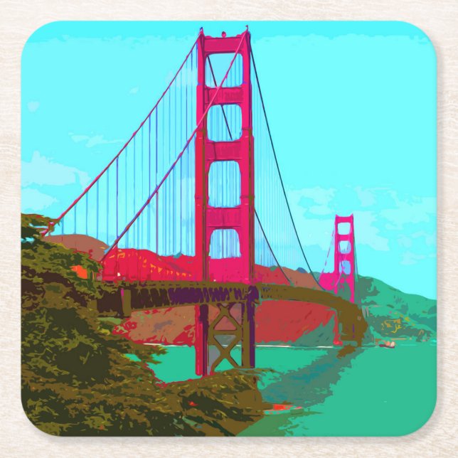 Golden_Gate_Bridge_2015_0422 Square Paper Coaster (Front)