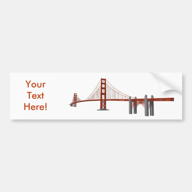Golden Gate Bridge: 3D Model: Bumper Sticker (Front)