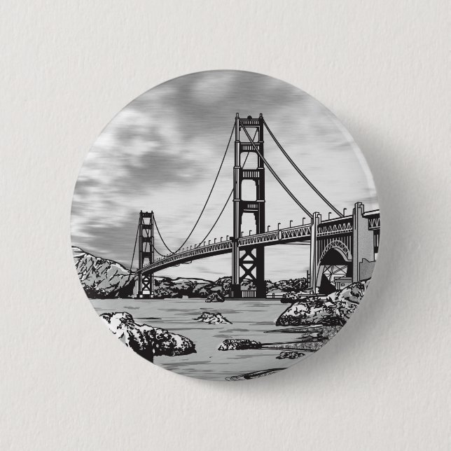 Golden Gate Bridge 6 Cm Round Badge (Front)