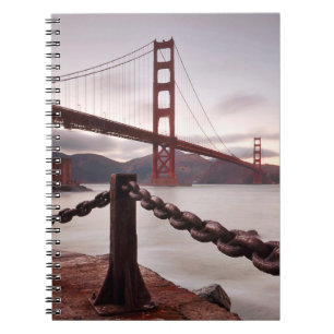 Golden Gate Bridge against mountains Spiral Notebook