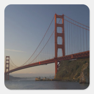 Golden Gate Bridge and San Francisco 3 Square Sticker