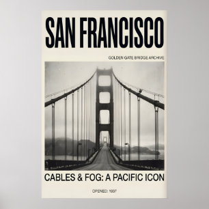 Golden Gate Bridge Art Print Foggy San Francisco