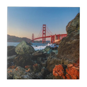 Golden Gate Bridge at Dusk   San Francisco Tile