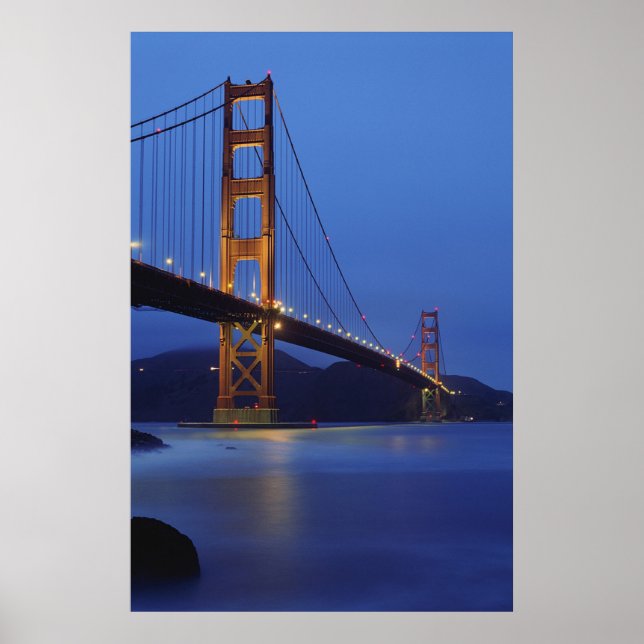 Golden Gate Bridge At Night Poster (Front)