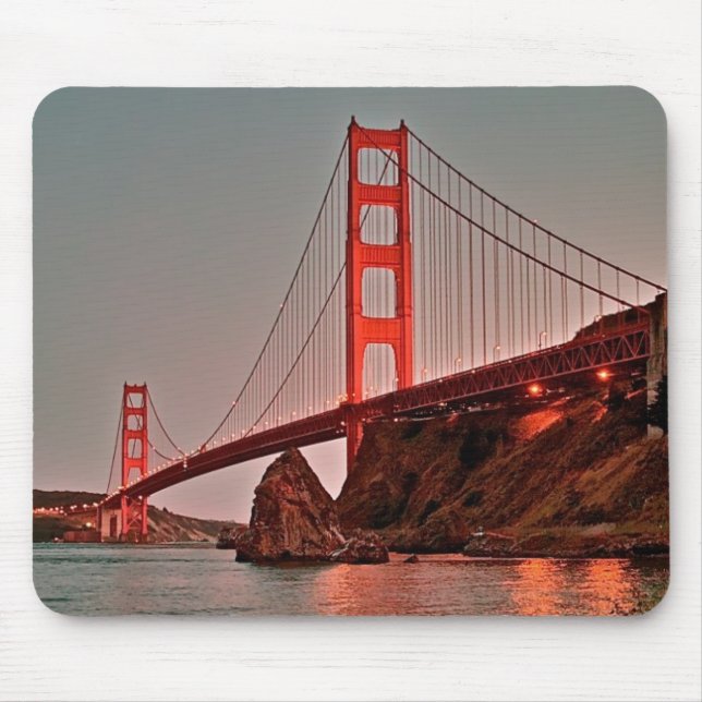 Golden Gate Bridge at Sun Down Mouse Pad (Front)