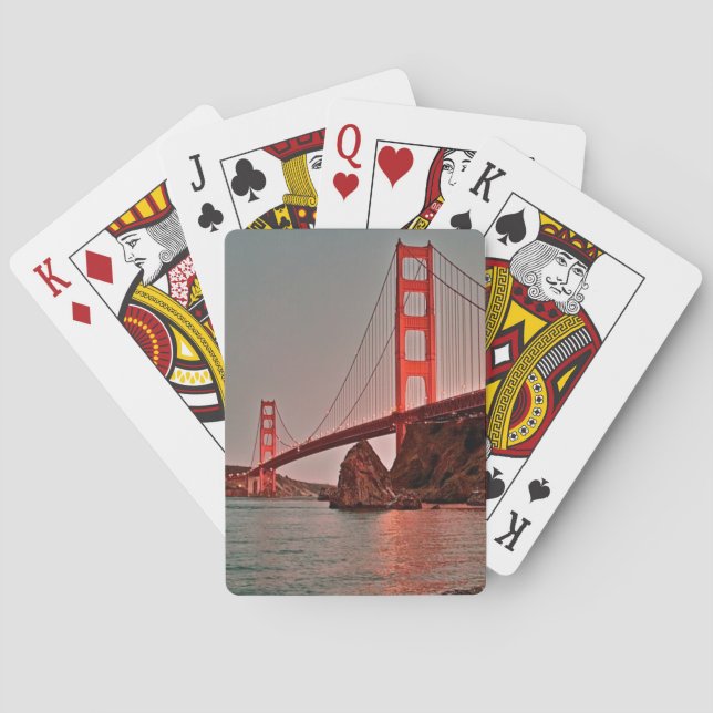 Golden Gate Bridge at Sun Down Playing Cards (Back)