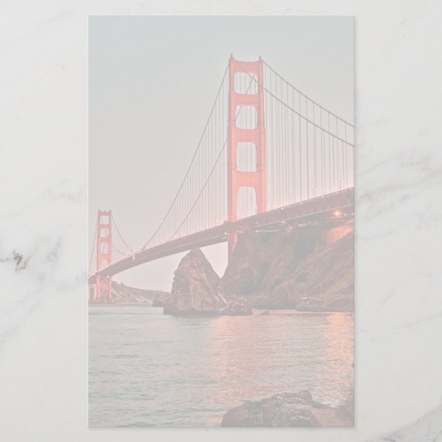 Golden Gate Bridge at Sun Down Stationery (Front)