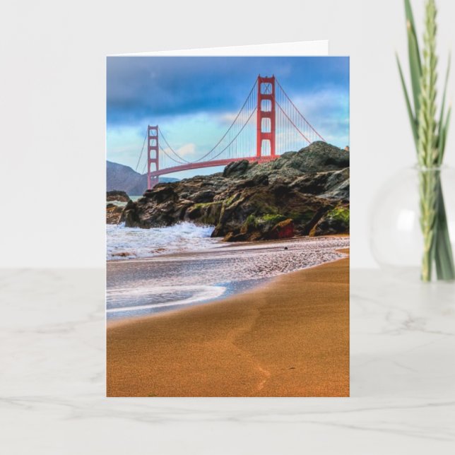 Golden Gate Bridge at sunset Card (Front)