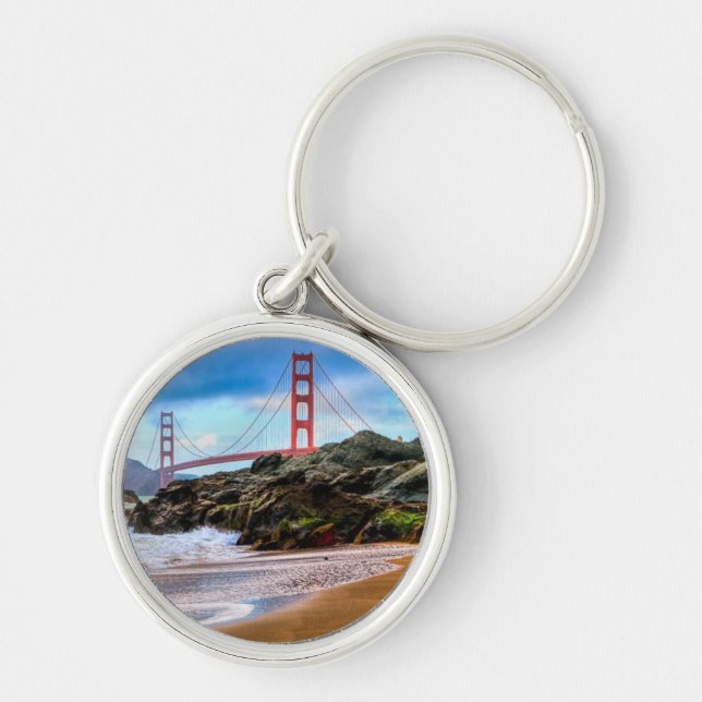 Golden Gate Bridge at sunset Key Ring (Front)