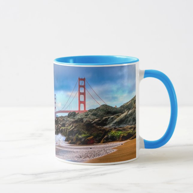 Golden Gate Bridge at sunset Mug (Right)